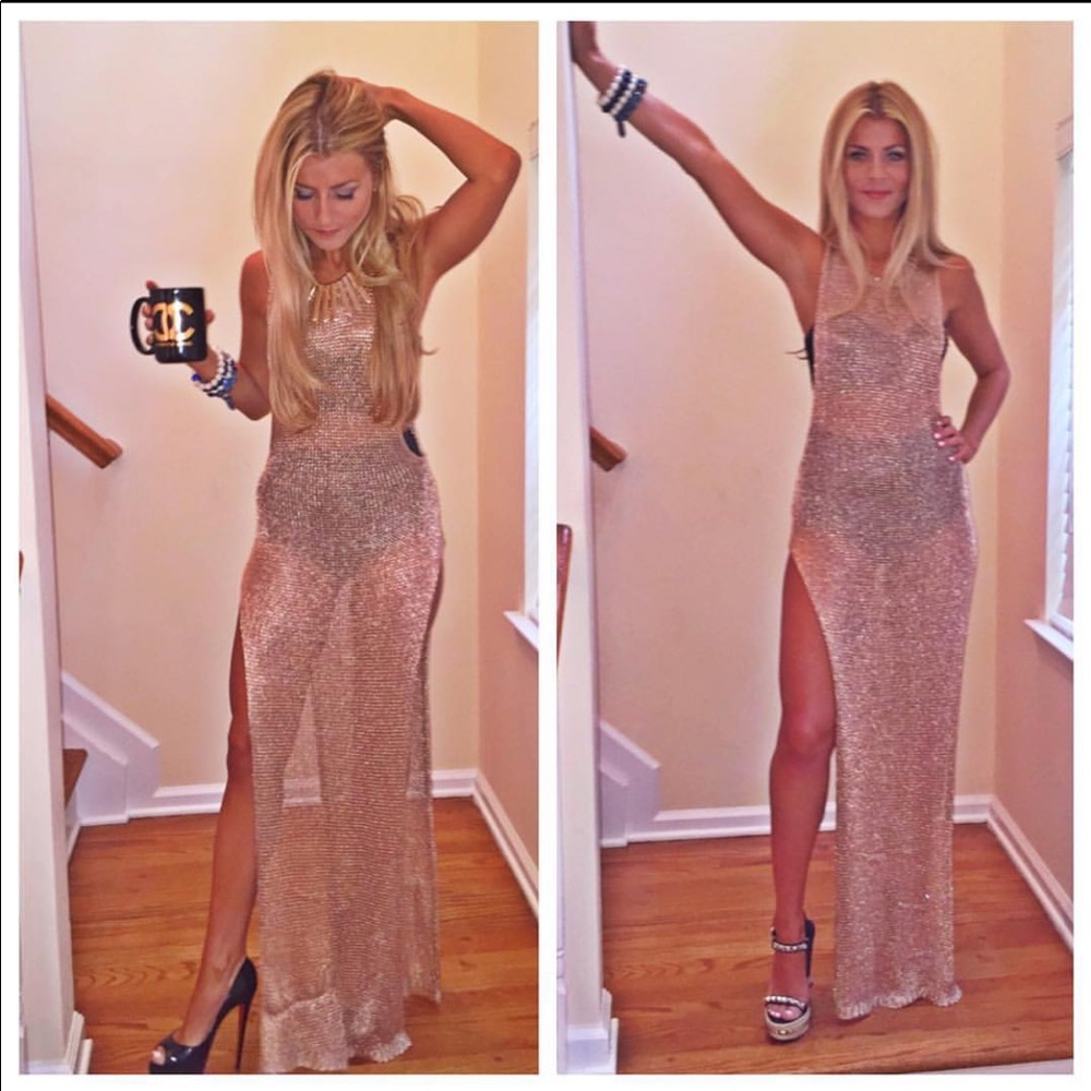 Mesh rose gold dress s/m